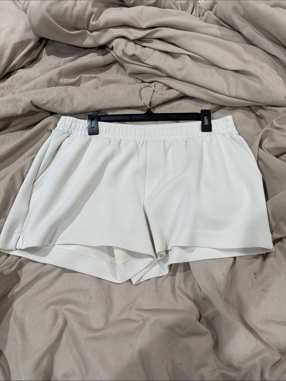 White/cream Athletic Running Shorts